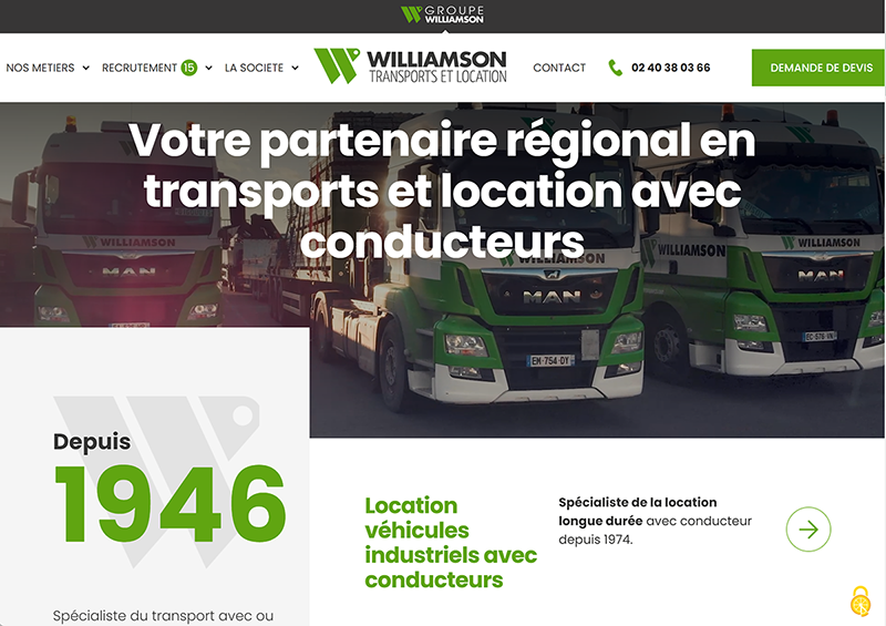 création site internet transport